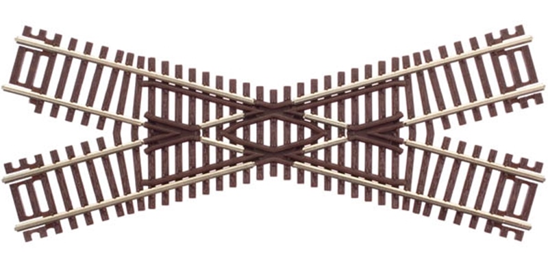 Atlas N 2042 Code 55 Track with Nickel-Silver Rail & Brown Ties - 30-Degree Crossing