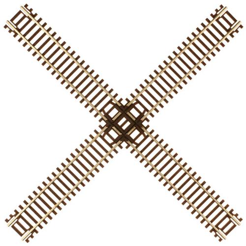 Atlas N 2045 Code 55 Track with Nickel-Silver Rail & Brown Ties - 90-Degree Crossing