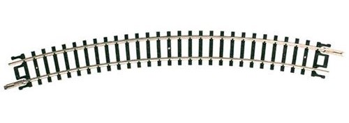 Atlas N 2520 Code 80 Curved Snap-Track with Nickel Silver Rail & Black Ties 11" Radius - pkg 6