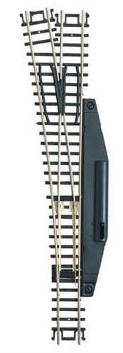 Atlas N 2706 Code 80 No. 6 Manual Turnout 'Standard Line' with Nickel Silver Rail & Black Ties - Left Hand