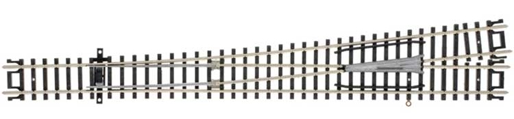 Atlas N 2755 Code 80 No. 8 Turnout 'Custom Line' with Nickel Silver Rail & Black Ties - Left Hand