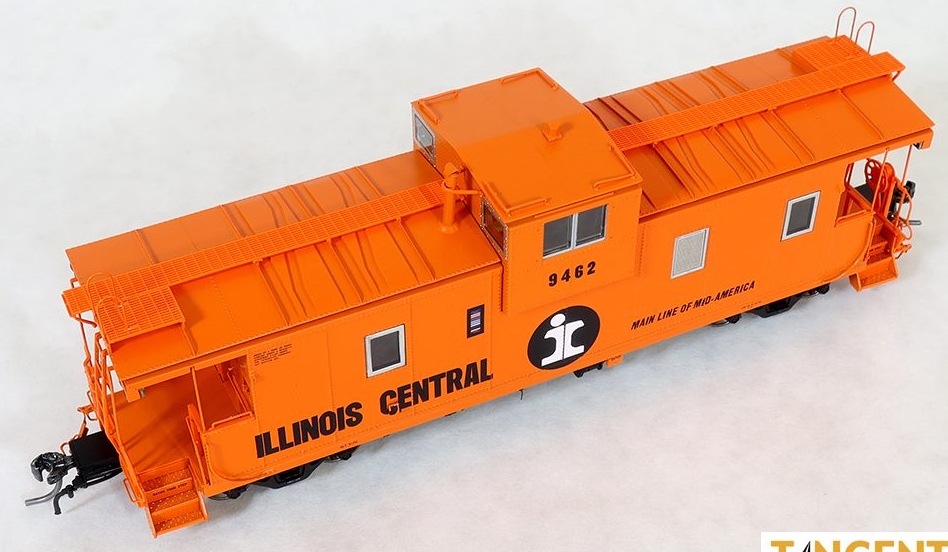 Tangent Scale Models HO 60210-03 IC Centralia Shops Steel Wide-Vision Caboose Illinois Central 'Original Orange Split Rail 1970' IC #9467