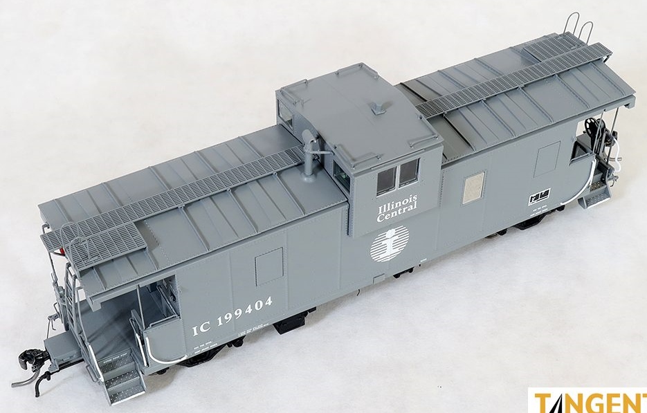 Tangent Scale Models HO 60214-03 IC Centralia Shops Steel Wide-Vision Caboose Illinois Central 'Gray Repaint 1988+' IC #199418