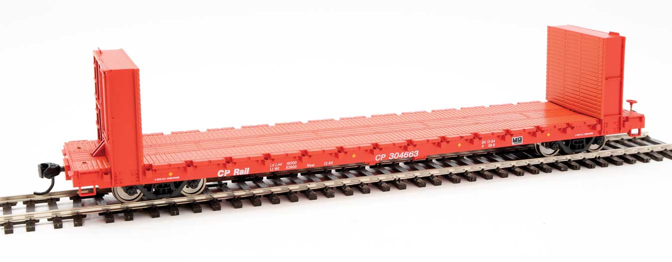 Walthers Mainline HO 910-5838 Pullman-Standard 60' Bulkhead Flatcar 48' IL CP Rail CP #304666