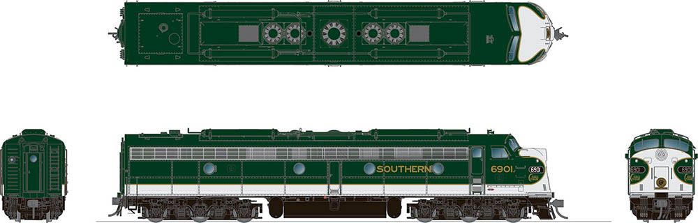 Rapido Trains Inc HO 28034 DCC Ready EMD E8A Southern 'Crescent Scheme' SOU #2925R