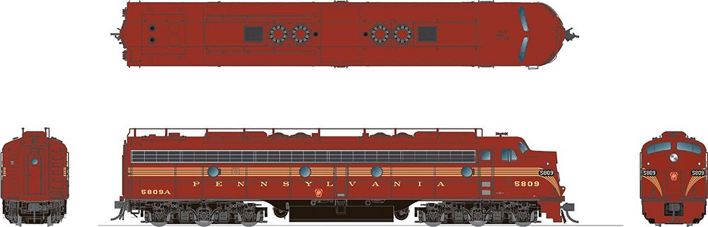 Rapido Trains Inc HO 28530 DCC/ESU Loksound 5 EMD E8A Pennsylvania RR '5 Stripe Scheme' PRR #5809