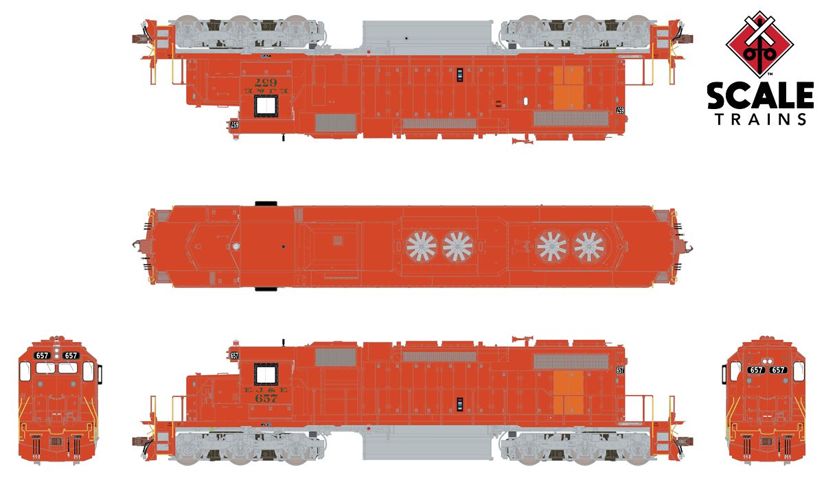 ScaleTrains Rivet Counter HO SXT33119 DCC/ESU Loksound 5 Equipped EMD SD38-2 Elgin Joliet and Eastern EJ&E #658