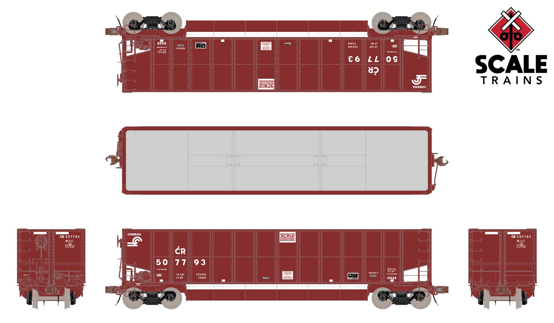 ScaleTrains Rivet Counter HO SXT33702 Bethgon G52X Coal Gondola Conrail 'Small Logo' CR #507793