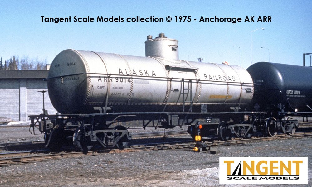 Tangent Scale Models HO 19066-03 General American 1917-design 10,000 Gallon Insulated Tank Car Alaska Railroad '1955+' ARR #9014