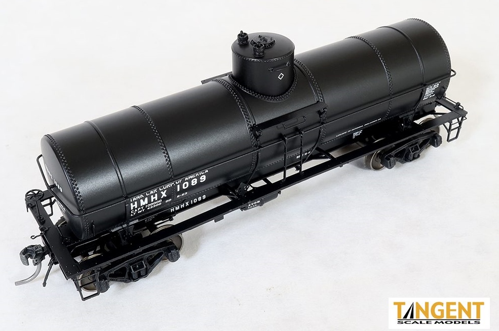 Tangent Scale Models HO 19069-01 General American 1917-design 10,000 Gallon Insulated Tank Car 'Tank Car Corp of America Black Lease 1963+' HMHX #1038