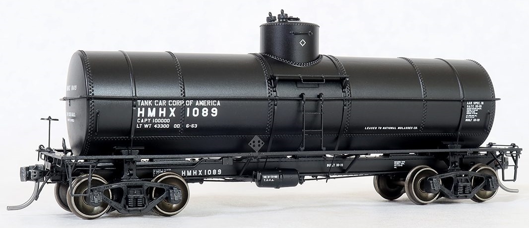 Tangent Scale Models HO 19069-01 General American 1917-design 10,000 Gallon Insulated Tank Car 'Tank Car Corp of America Black Lease 1963+' HMHX #1038