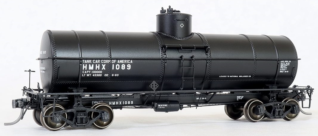 Tangent Scale Models HO 19069-03 General American 1917-design 10,000 Gallon Insulated Tank Car 'Tank Car Corp of America Black Lease 1963+' HMHX #1084