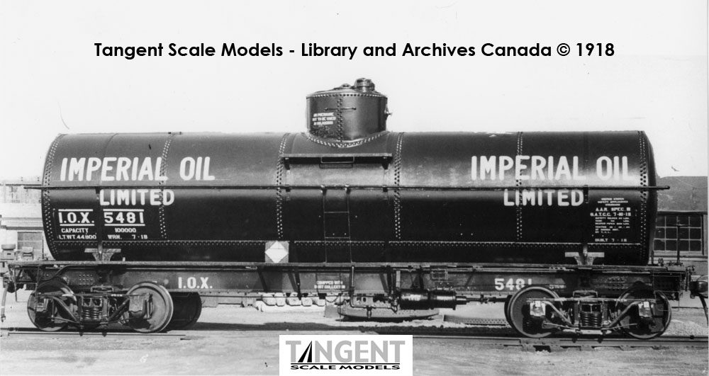 Tangent Scale Models HO 19070-03 General American 1917-design 10,000 Gallon Insulated Tank Car 'Imperial Oil Limited 1918+' IOX #5481