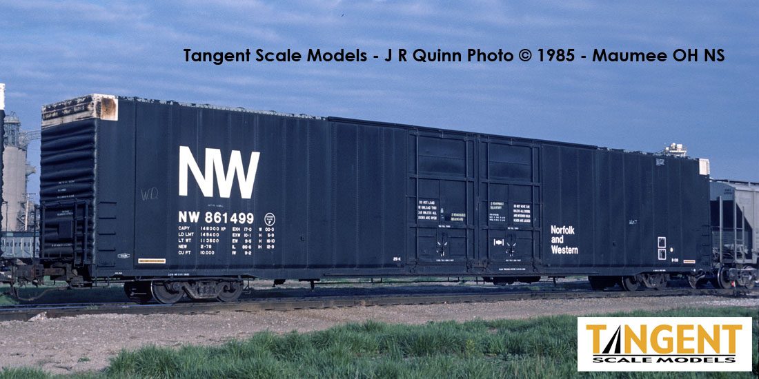 Tangent Scale Models HO 25042-10 Greenville 86' Double Plug Door Box Car Norfolk & Western ‘Delivery 1-1978’ NW #861476