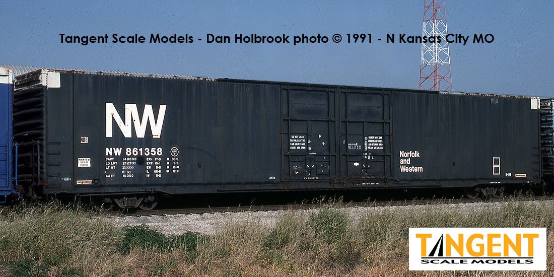 Tangent Scale Models HO 25042-10 Greenville 86' Double Plug Door Box Car Norfolk & Western ‘Delivery 1-1978’ NW #861476