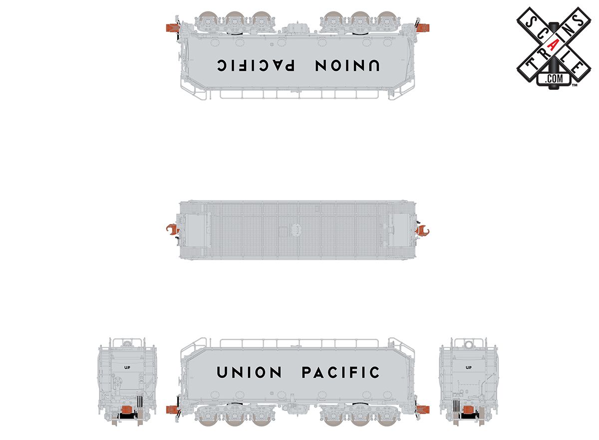 ScaleTrains Rivet Counter N SXT32897 Union Pacific MOW Diesel Fuel Tender Silver with Silver Trucks Un-Numbered