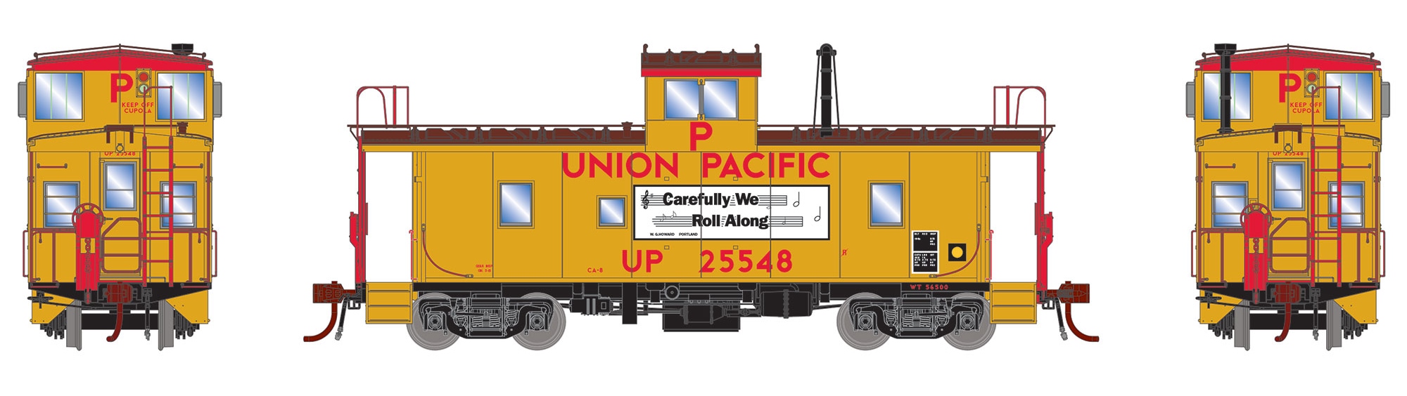 Athearn Genesis HO ATHG78558 DCC/NCE Equipped CA-8 Late Caboose w/Lights Union Pacific UP #25548