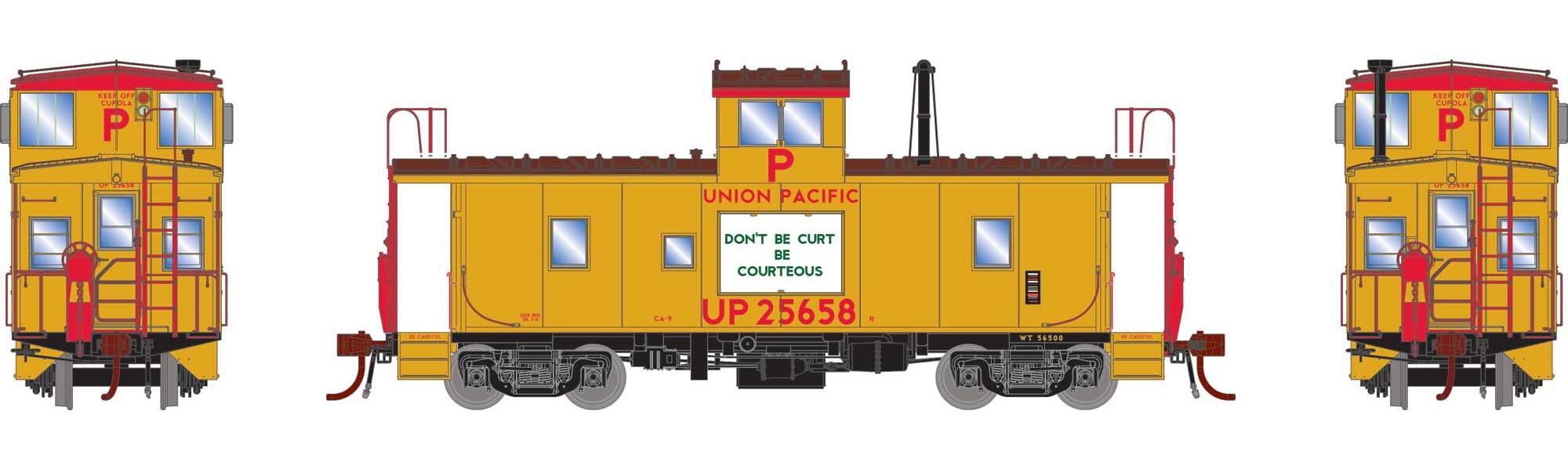 Athearn Genesis HO ATHG78351 DCC/Tsunami SoundCar Equipped CA-9 ICC Caboose w/Lights & Sound Union Pacific UP #25658