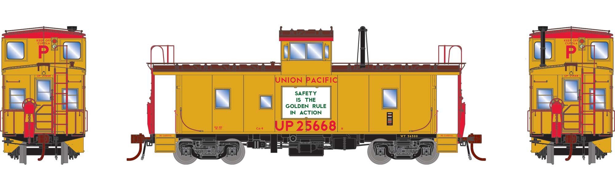 Athearn Genesis HO ATHG78353 DCC/Tsunami SoundCar Equipped CA-9 ICC Caboose w/Lights & Sound Union Pacific UP #25668