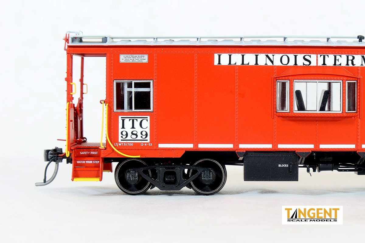 Tangent Scale Models HO 60128-01 DSI/SLCC Bay Window Caboose Illinois Terminal Delivery Red w/ Stripes 1953+ ITC #989