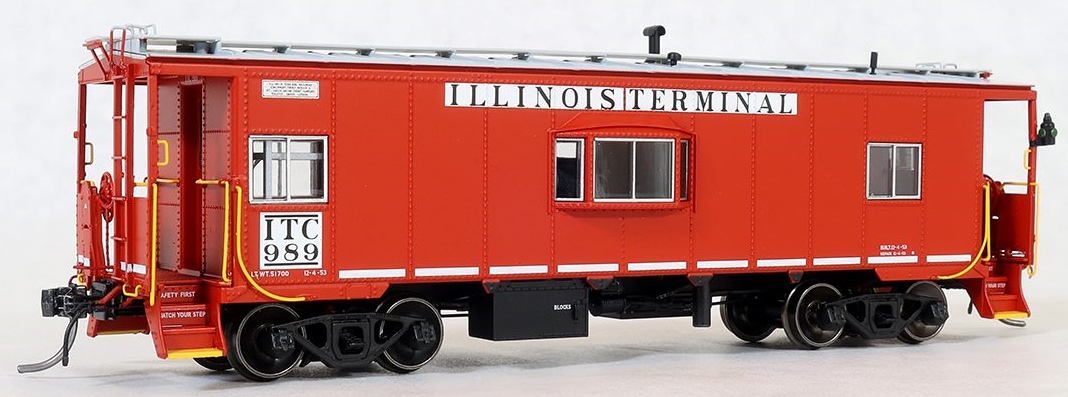 Tangent Scale Models HO 60128-01 DSI/SLCC Bay Window Caboose Illinois Terminal Delivery Red w/ Stripes 1953+ ITC #989