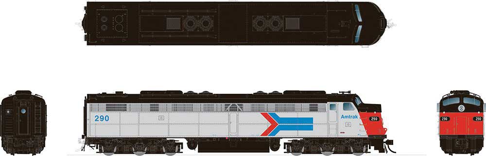 Rapido Trains Inc HO 28002 DCC Ready EMD E8A Amtrak Phase I AMTK #291