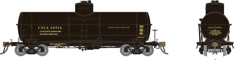 Rapido Trains Inc HO 159001-32491 Union Tank Car 10,000-Gallon X-3 Tank Car '1920s Paint' UTLX #32491