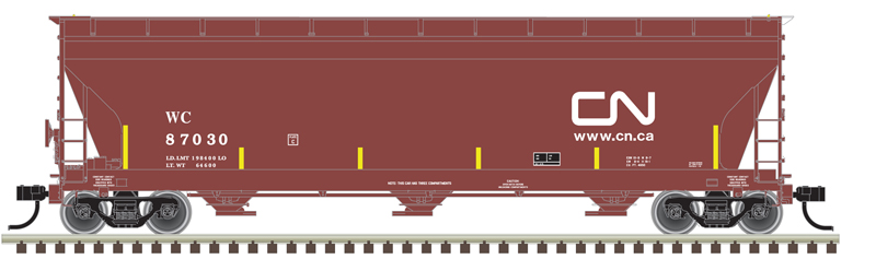 Atlas Master HO 20006949 ACF 4650 Centerflow Hopper Wisconsin Central 'CN Website Logo' WC #87030