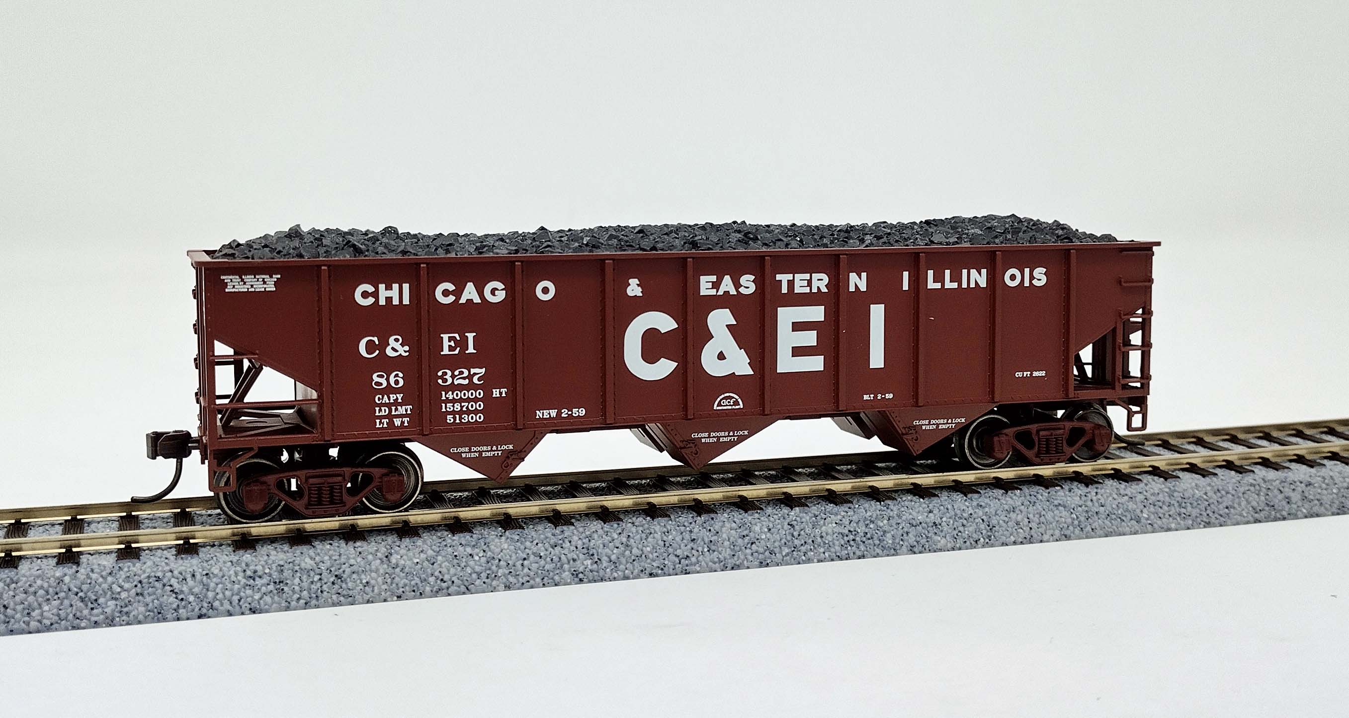 Atlas Trainman HO 20006922 AAR 70 Ton 9-Panel 3-Bay Open Hopper Standard End Chicago & Eastern Illinois C&EI #86538