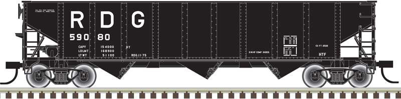 Atlas Trainman HO 20006926 AAR 70 Ton 9-Panel 3-Bay Open Hopper Standard End Reading RDG #59058