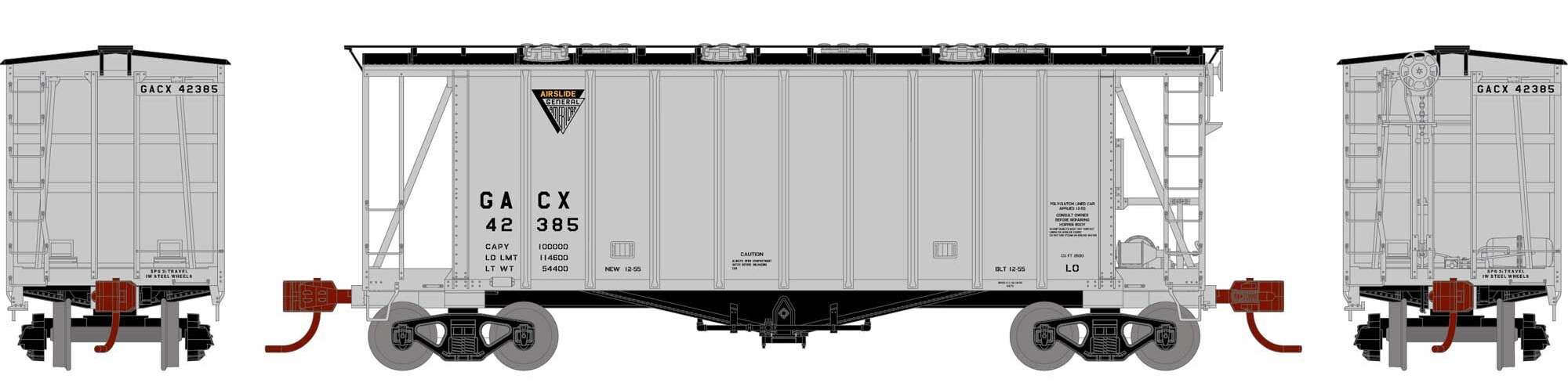 Athearn N ATH23870 GATC 40' 2600 Airslide Hopper GACX #42385