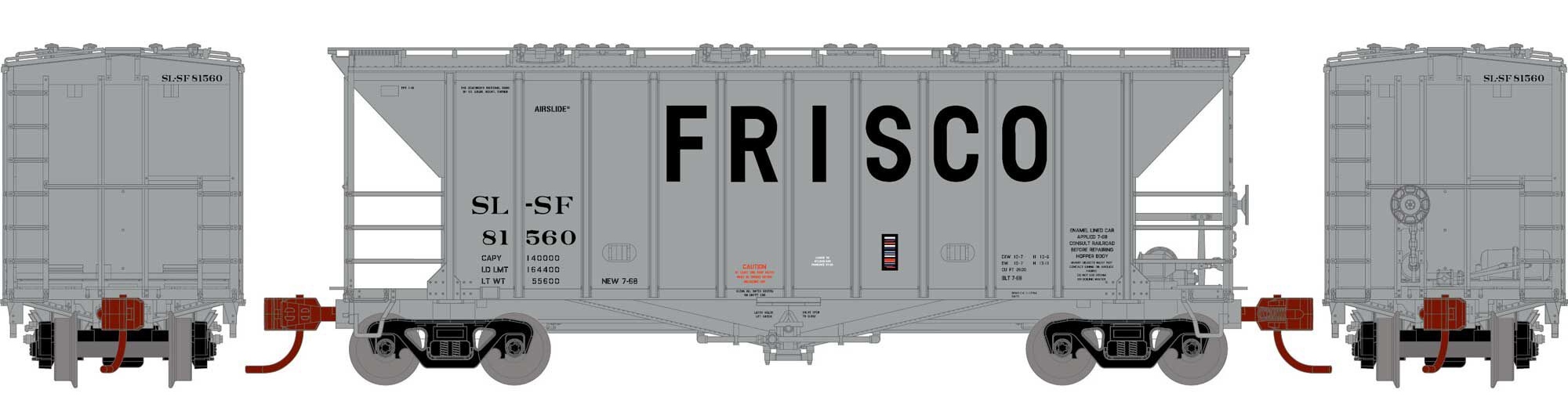 Athearn N ATH23876 GATC 40' 2600 Airslide Hopper Frisco SL-SF #81560
