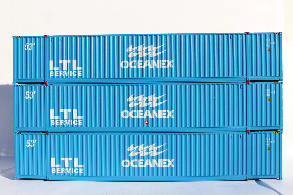 Jacksonville Terminal Company HO 953036 53' Ocean Corrugated Side Container OCEANEX 'Large LTL' 3-Pack