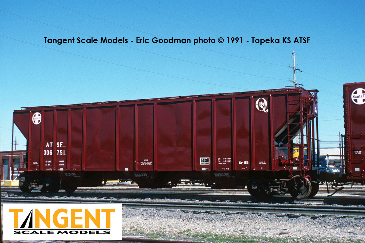 Tangent Scale Models HO 28010-02 GATC 4500 Covered Hopper ATSF 'Quality Repaint 1991' ATSF #306701