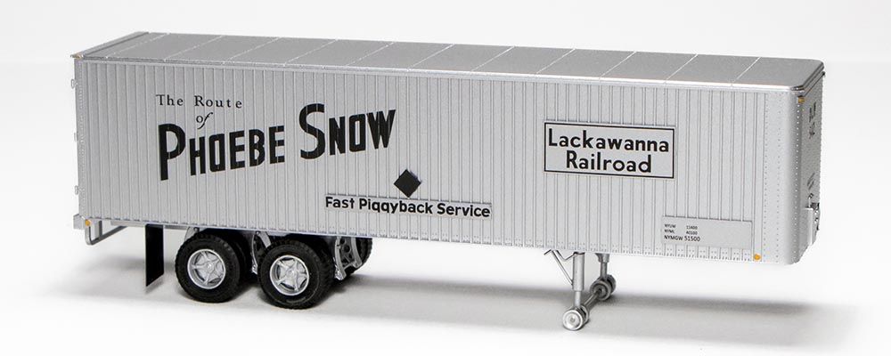Rapido Trains Inc HO 403004 Fruehauf 35' Integral-Post Volume Van Trailer Delaware, Lackawanna & Western 'Phoebe Snow Slogan' DLW #542