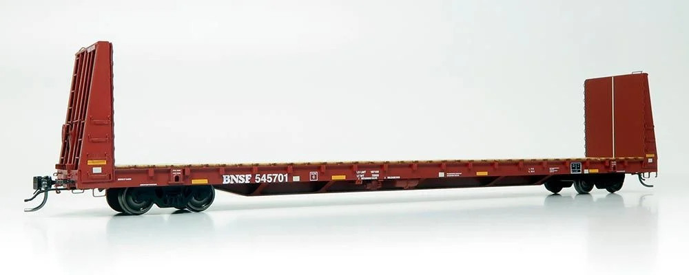 Rapido Trains Inc HO 147008-545701 Marine Industries 66' Bulkhead Flatcar BNSF 'Mineral Brown' BNSF #545701 