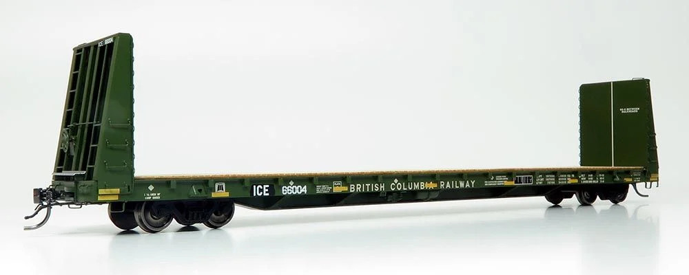 Rapido Trains Inc HO 147010-66004 Marine Industries 66' Bulkhead Flatcar ICE 'Ex-BCR Patch' ICE #66004