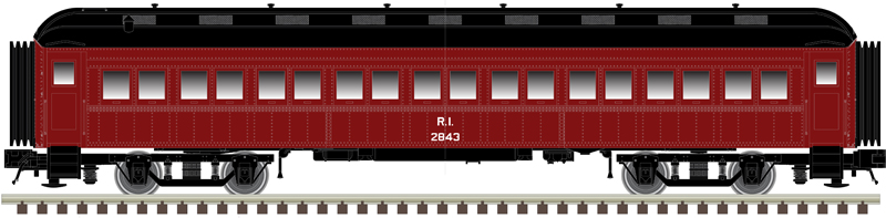 Atlas Trainman N 50006239 ACF 60' Passenger Coach Rock Island RI #2845