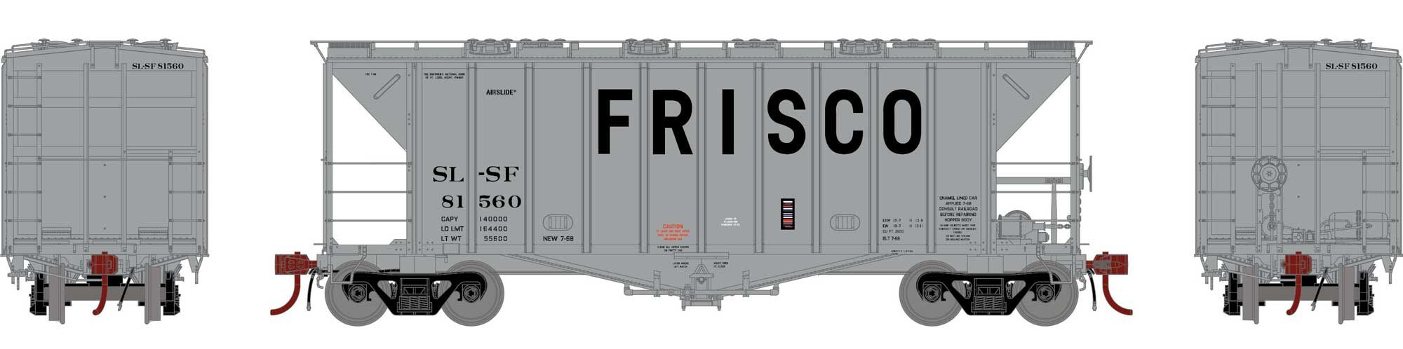 Athearn Genesis HO ATHG87476 GATC 40' 2600 Airslide Hopper Frisco SL-SF #81560