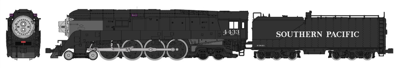 Kato N 126-0308-LS-DMW with DCC/ESU LokSound V5 4-8-4 Steam Locomotive GS-4 Southern Pacific Lines 'Postwar Black' SP #4433