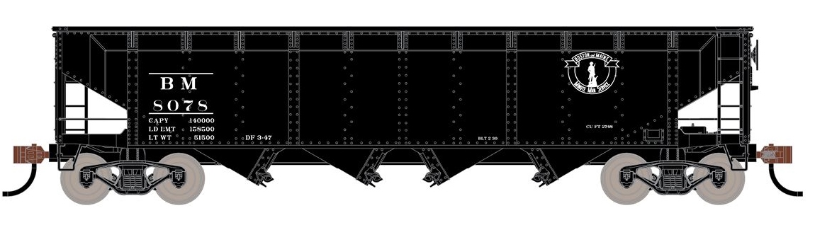 ScaleTrains Kit Classics HO SXT1200 40' 70-Ton 4-Bay Open Hopper Boston & Maine 'Minute Man Service' BM #8078