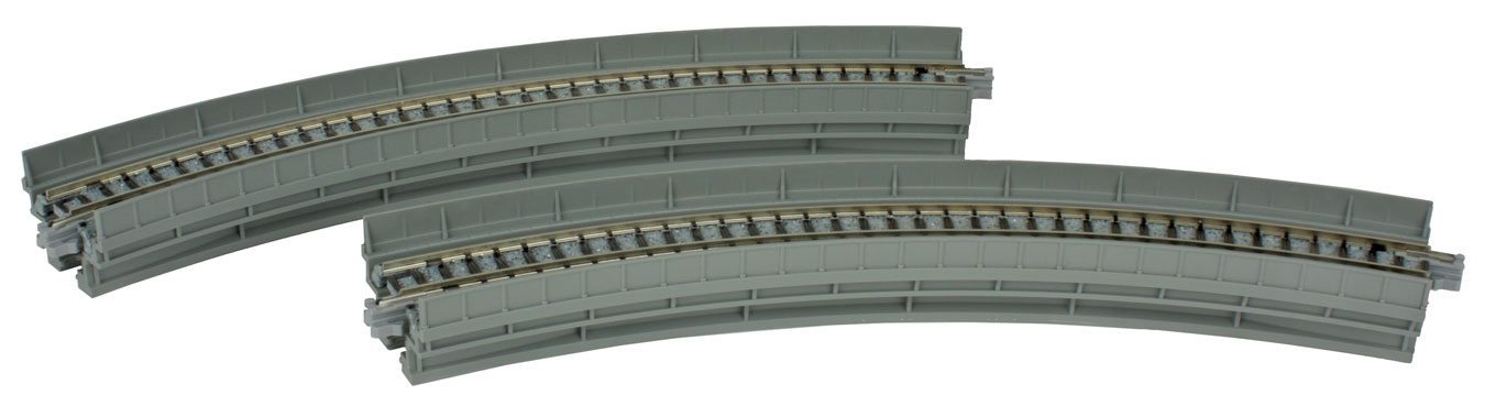 Kato N 20-505 Unitrack 9-3/4" Radius 45 Single Track Viaduct Curve Track 2-Pieces