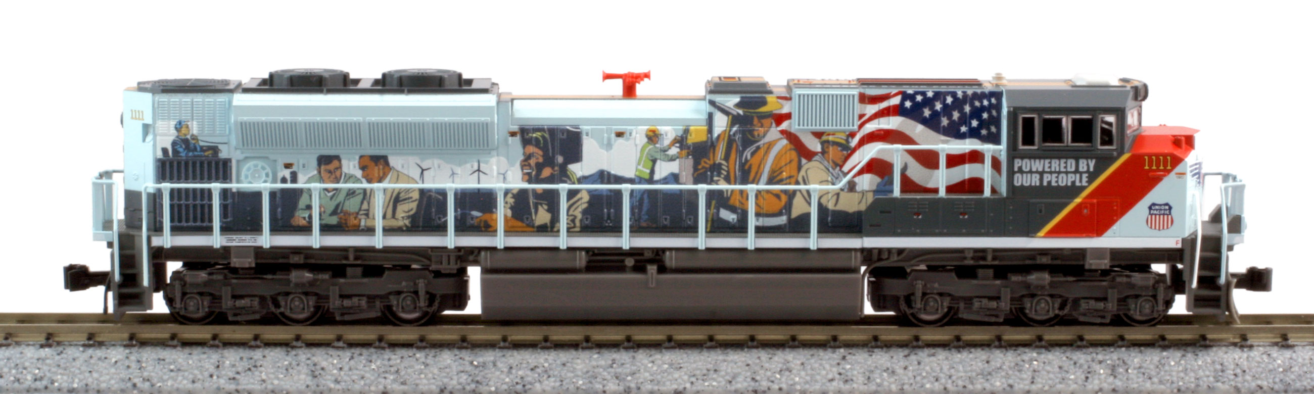 Kato N 176-8412-LS EMD SD70ACe Diesel Locomotive with DCC/ESU LokSound Union Pacific 'Powered By Our People' UP #1111