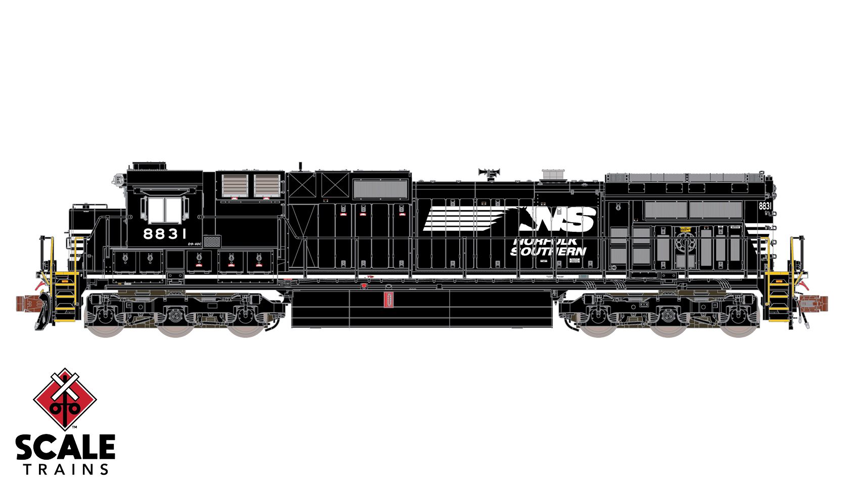 ScaleTrains Rivet Counter N SXT38533 DCC/ESU LokSound 5 Equipped GE DASH 9-40C Locomotive Norfolk Southern 'Horsehead' NS #8831