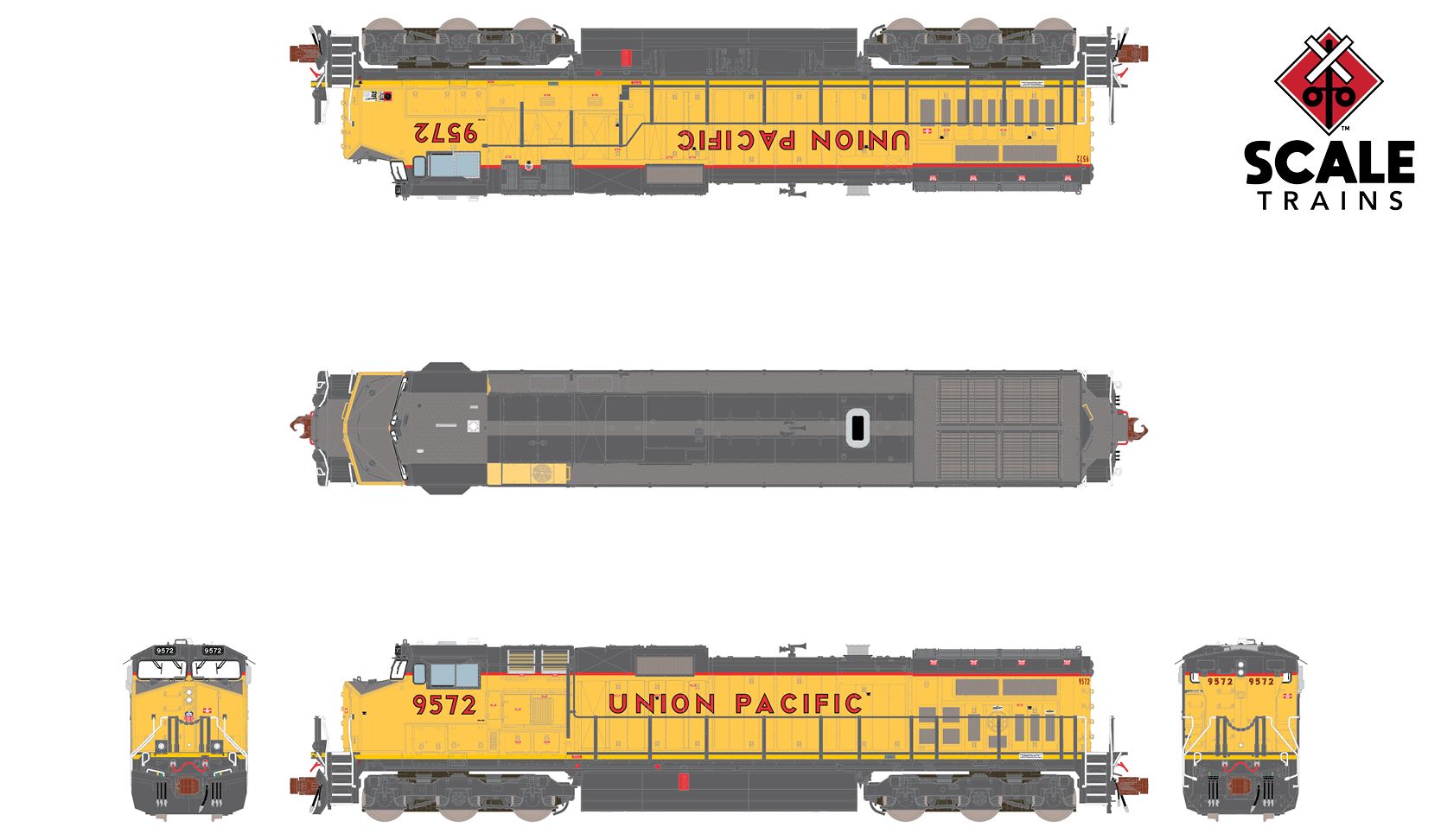 ScaleTrains Rivet Counter N SXT38542 DCC Ready GE DASH 9-44CW Locomotive Union Pacific UP #9565