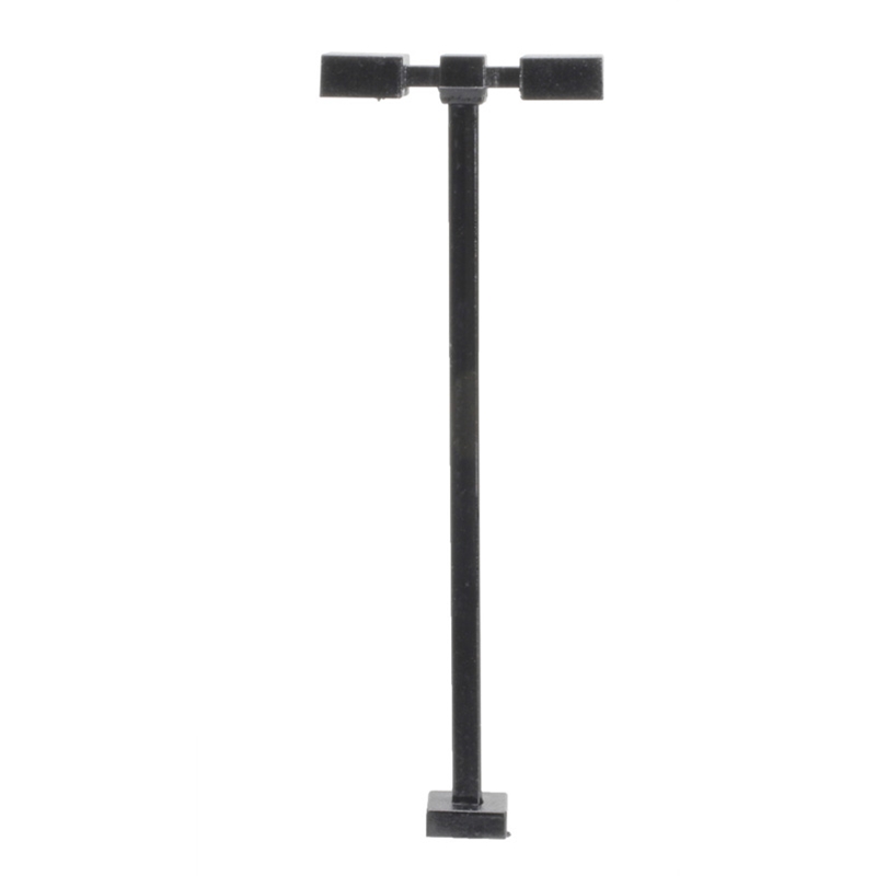 Atlas HO 70000211 Light Fixture Double-Arm Square Black Color Warm White LED 15 Scale Feet Tall 3-Pack