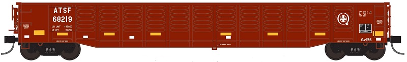 Trainworx N 25225-13 Corrugated 52' 6" Gondola Car Santa Fe ATSF #13