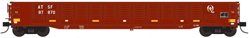 Trainworx N 25225-17 Corrugated 52' 6" Gondola Car Santa Fe ATSF #17