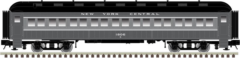 Atlas Trainman N 50006233 ACF 60' Passenger Coach New York Central #1806