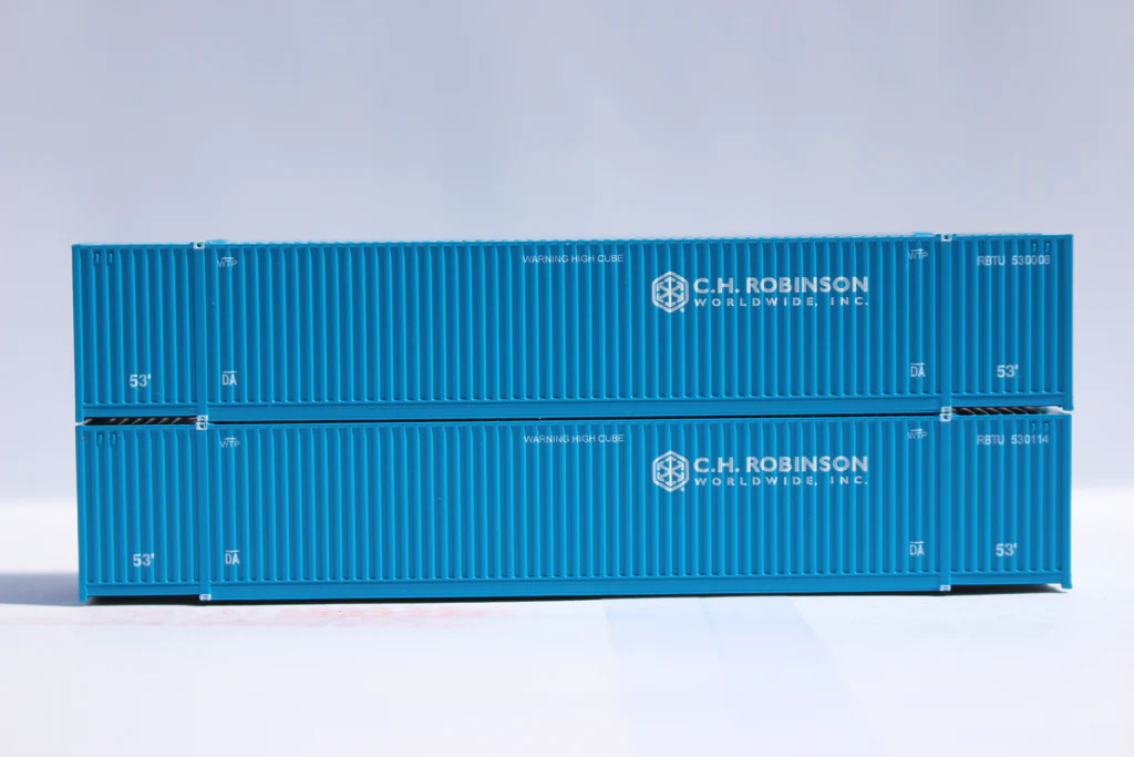 Jacksonville Terminal Company N 537102 53' High Cube Corrugated Side Containers CH Robinson 'Worldwide' logo 2-Pack